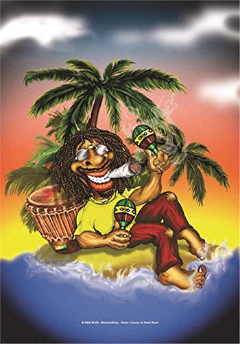 Heart Rock Bandiera Originale Rastaman - Island Tessuto, Multicolore, 110x75x0.1 cm von Heart Rock
