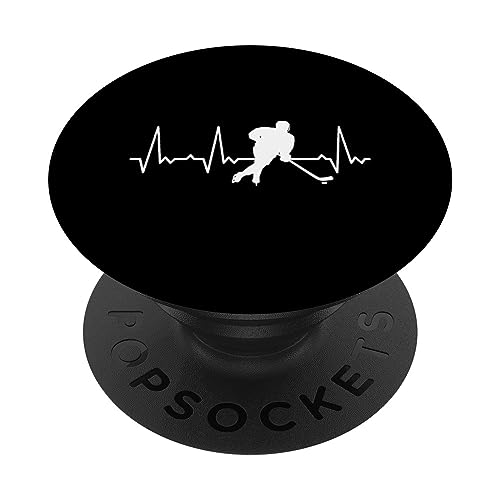Herzschlag Eishockey PopSockets mit austauschbarem PopGrip von Heartbeat Grafik Geschenke Damen Herren Kinder