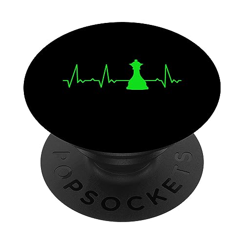 Herzschlag Königin Schach PopSockets mit austauschbarem PopGrip von Heartbeat Grafik Geschenke Damen Herren Kinder