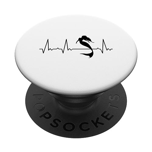 Herzschlag Meerjungfrau PopSockets mit austauschbarem PopGrip von Heartbeat Grafik Geschenke Damen Herren Kinder