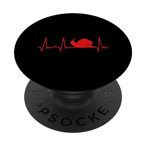 Herzschlag Schnecke PopSockets mit austauschbarem PopGrip von Heartbeat Grafik Geschenke Damen Herren Kinder