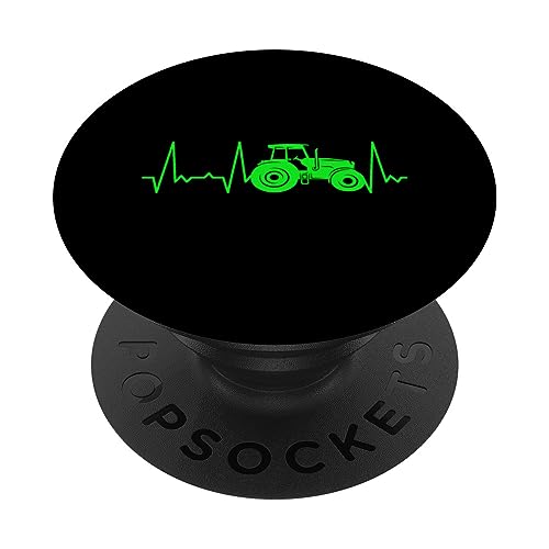 Herzschlag Traktor PopSockets mit austauschbarem PopGrip von Heartbeat Grafik Geschenke Damen Herren Kinder