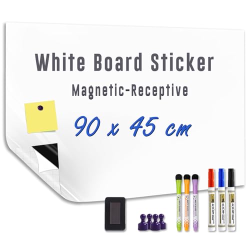 HeatPomelo Magnetische Whiteboard Folie 90x45cm – Selbstklebend Tafelfolie für Wand, Tür, Büro, Zuhause, Inklusive Marker, Magnete, Radierer und Stiftehalter HeatPomelo Magnetische Whiteboard Folie 90x45cm – Selbstklebend Tafelfolie für Wand, Tür, Büro, Zuhause, Inklusive Marker, Magnete, Radierer und Stiftehalter von HeatPomelo