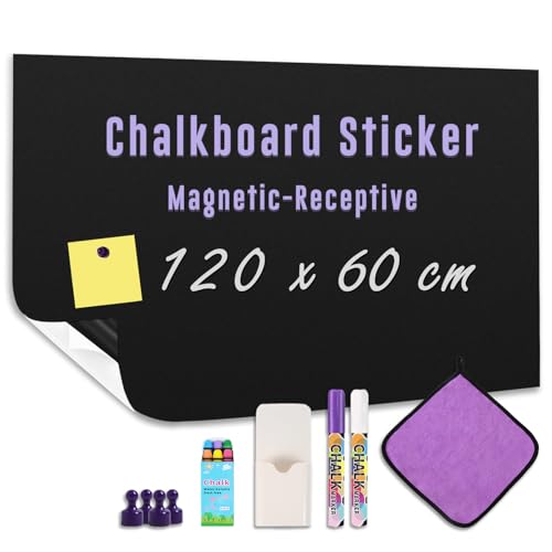 Magnetische Tafelfolie Selbstklebend 120 x 60cm – Kreidetafel Folie mit Kreidemarkern, Magneten, Stifthalter & Tuch – Ideal für Kinderzimmer, Büro & Schule Magnetische Tafelfolie Selbstklebend 120 x 60cm – Kreidetafel Folie mit Kreidemarkern, Magneten, Stifthalter & Tuch – Ideal für Kinderzimmer, Büro & Schule von HeatPomelo