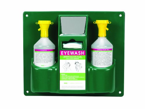 Heathrow Scientific HD1020B Augenwaschstation mit 2 x 1 L Flaschen, Plastic, 355 mm Breite x 425 mm Höhe x 105 mm Tiefe, Grün von Heathrow Scientific