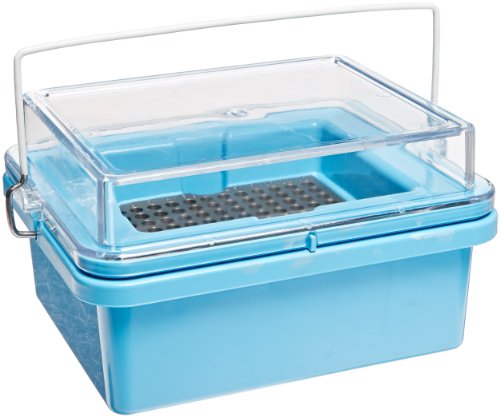 Heathrow Scientific HD120076 True North Mini Cooler mit Deckel für 2.0 mL, 96 mm Röhrchen, Polycarbonate, Maximum Temperatur 20 Grad Celsius, Blau von Heathrow Scientific