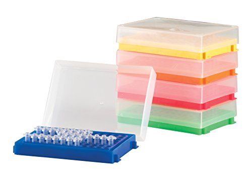 Heathrow Scientific HD23461A PCR Rack, Polypropylene, 96 Well, 130 mm Länge x 98 mm Breite x 33 mm Höhe, Assortiert (5-er Pack) von Heathrow Scientific