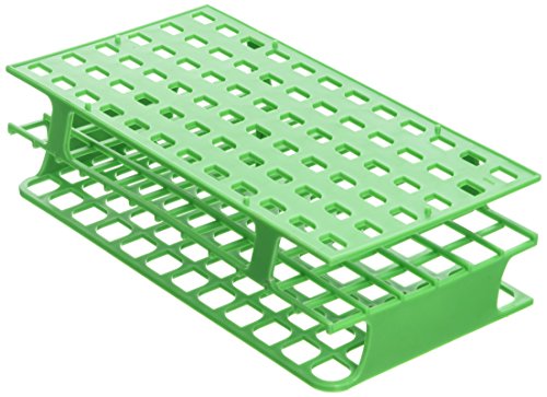 Heathrow Scientific HD27552C OneRack Reagenzglasgestell, Polypropylene, Full Size, 16 mm Röhrchen, 127 mm Länge x 250 mm Breite x 70 mm Höhe, Grün von Heathrow Scientific