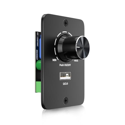HeatingLux DC 12V Dimmer PWM LED Dimmschalter, LED Dimmer DC 12-24V 5A 3 Drähte Dimmschalter mit USB-Schnellladen für Wohnmobil Boot LKW Wohnwagen Anhänger Leuchte und DC 12V Dimmbare LED Lampe HeatingLux DC 12V Dimmer PWM LED Dimmschalter, LED Dimmer DC 12-24V 5A 3 Drähte Dimmschalter mit USB-Schnellladen für Wohnmobil Boot LKW Wohnwagen Anhänger Leuchte und DC 12V Dimmbare LED Lampe von HeatingLux