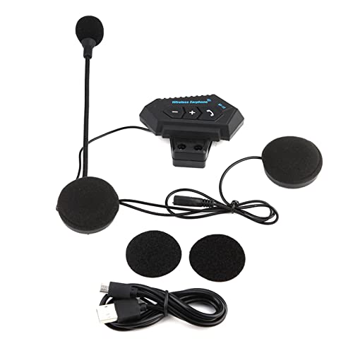 Heaveant Helm BT Headset, Motorradhelm Bluetooth Headset, Unterstützt Freisprechanrufe, HiFi Kopfhörer mit Wiederaufladbarem Li-Ionen-Akku (Schwarz) von Heaveant
