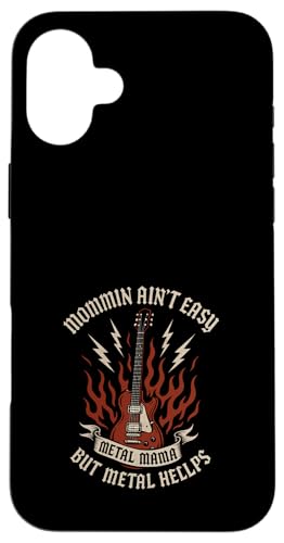 Metal Mom Life Rock 'n' Roll Mother Roses Skull Grunge Hülle für iPhone 16 Plus Metal Mom Life Rock 'n' Roll Mother Roses Skull Grunge Hülle für iPhone 16 Plus von Heavy Metal Mama Life Edgy Concert Goth Rocker