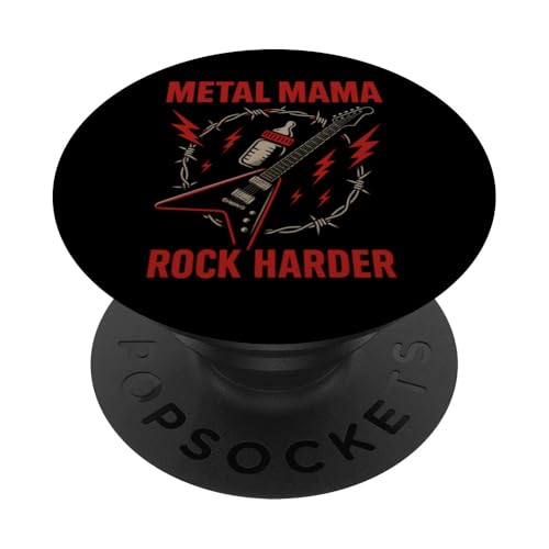 Metal Mom Life Rock 'n' Roll Mother Roses Skull Grunge PopSockets Klebender PopGrip Metal Mom Life Rock 'n' Roll Mother Roses Skull Grunge PopSockets Klebender PopGrip von Heavy Metal Mama Life Edgy Concert Goth Rocker