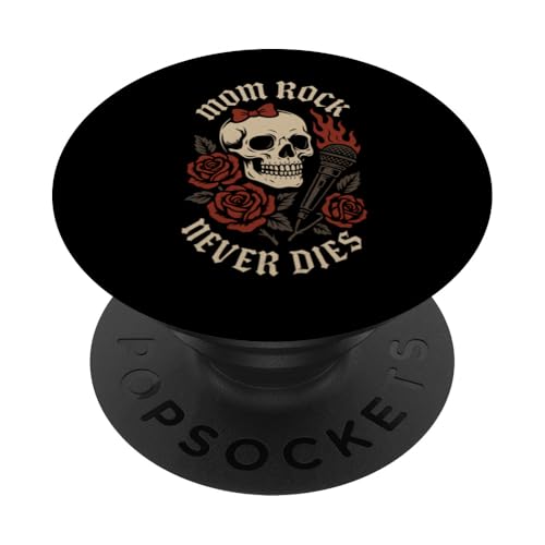 Metal Mom Life Rock 'n' Roll Mother Roses Skull Grunge PopSockets Klebender PopGrip Metal Mom Life Rock 'n' Roll Mother Roses Skull Grunge PopSockets Klebender PopGrip von Heavy Metal Mama Life Edgy Concert Goth Rocker