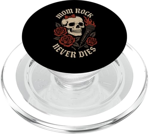 Metal Mom Life Rock 'n' Roll Mother Roses Skull Grunge PopSockets PopGrip für MagSafe Metal Mom Life Rock 'n' Roll Mother Roses Skull Grunge PopSockets PopGrip für MagSafe von Heavy Metal Mama Life Edgy Concert Goth Rocker