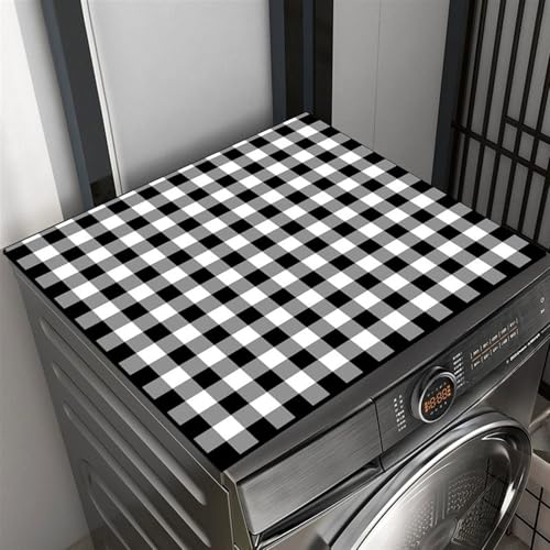 Heavyoff Waschmaschinenauflage Rutschfest 60x50cm Waschmaschinenbezug Universal Saugfähig Waschmaschinen und Trockner Auflage, Schwarz Weiß von Heavyoff