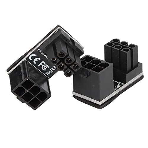 2 STÜCKE ATX 6-Pin-Adapter Abriebleistung Kleines Volumen Leichter Desktop-Grafikkartenadapter, ATX 6-Pin-Innengewinde auf 6-Pin-Außengewinde 180°-Netzteil für Desktop-Grafikkarte(Schwamm) von Heayzoki