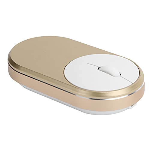 Heayzoki 2,4-G-Funkmaus, Aufladbare Optische Bluetooth-Maus, USB-Plug-in-Notebook-Bürozubehör mit Glänzender Außenseite und Stoßfest.((Golden)) von Heayzoki