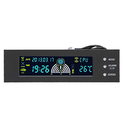 Heayzoki Computer 3Fan Speed Controller CPU/HDD/SYS Temperature Control LCD Front Panel 5.25in STW5023, Computer Fan Controller with Stable Performance von Heayzoki