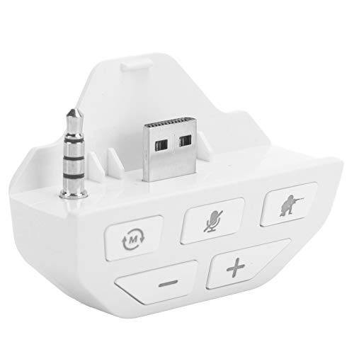 Heayzoki Controller Sound Enhancer für Xbox One, Headset-Adapter Controller-Audio-Adapter Kopfhörer-Konverter, drahtloser Gamepad-Adapter, 3,5-mm-Audio-Schnittstelle(White) von Heayzoki