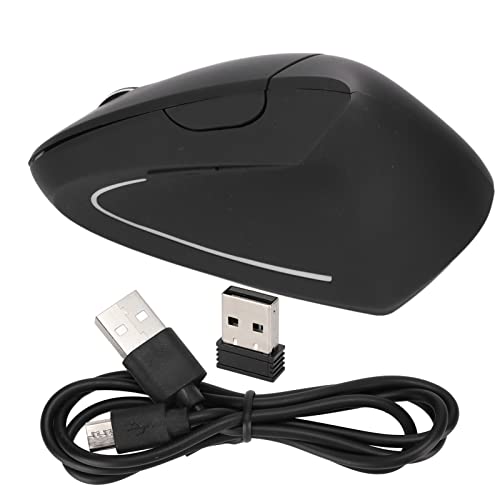 Heayzoki Drahtlose Maus 2,4 GHz Drahtlose Vertikale Mäuse Ergonomische USB Wiederaufladbare Computerzubehör, Wiederaufladbare Vertikale Maus Drahtlose Maus mit USB-Empfänger für Home Office von Heayzoki