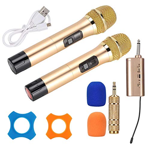 Heayzoki Drahtloses Bluetooth-Mikrofon, tragbares drahtloses Handmikrofon, drahtloses Mikrofon mit wiederaufladbarem -Bluetooth-Empfänger, professionelles schnurloses von Heayzoki