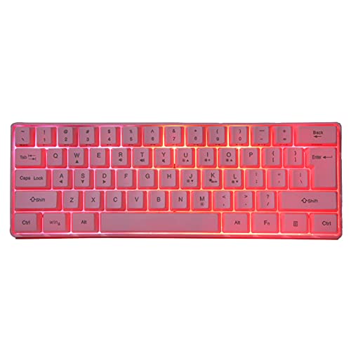 Heayzoki Kabelgebundene Gaming-Tastatur,Gaming-Tastatur mit RGB-Hintergrundbeleuchtung,USB-Kabel mit 61 Tasten Mechanische Tastatur,beleuchtete Gamer-Tastatur,für Laptop,Desktop,PC von Heayzoki