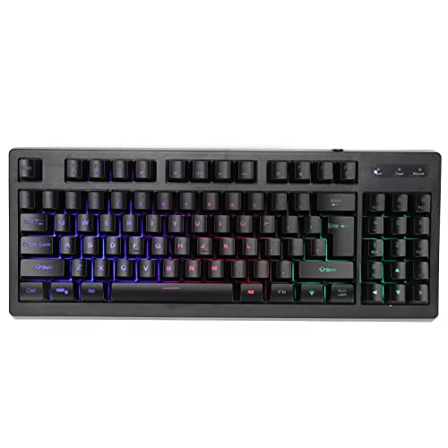 Heayzoki Kabelgebundene Tastatur Gaming-Tastatur 89 Tasten Bunte Hintergrundbeleuchtung Floating Keycap Computerzubehör für Büro, USB-Tastatur für PC und Desktop-Computer von Heayzoki