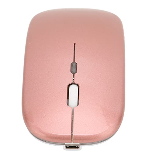 Heayzoki Kabellose Maus, Geräuschlose 2,4-G-LED-Maus mit USB-Empfänger, 3-stufig Einstellbare DPI, USB-Aufladung, Anti-Fingerabdruck-Silent-Maus, Tragbare Computermäuse für PC, Laptop(Roségold) von Heayzoki
