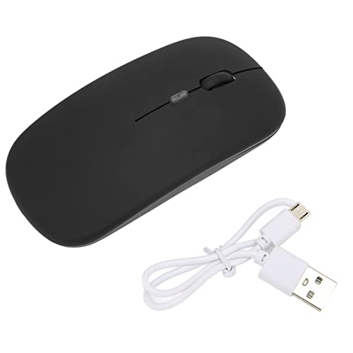 Heayzoki Kabellose Maus, Geräuschlose 2,4-G-LED-Maus mit USB-Empfänger, 3-stufig Einstellbare DPI, USB-Aufladung, Anti-Fingerabdruck-Silent-Maus, Tragbare Computermäuse für PC, Laptop(Schwarz) von Heayzoki