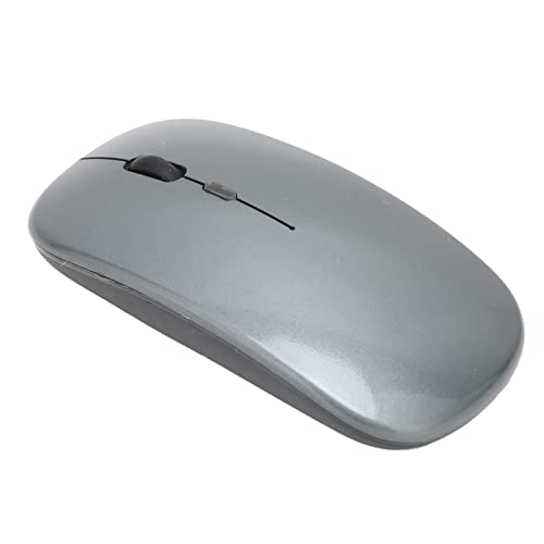 Heayzoki Kabellose Maus, Geräuschlose 2,4-G-LED-Maus mit USB-Empfänger, 3-stufig Einstellbare DPI, USB-Aufladung, Anti-Fingerabdruck-Silent-Maus, Tragbare Computermäuse für PC, Laptop(grau) von Heayzoki