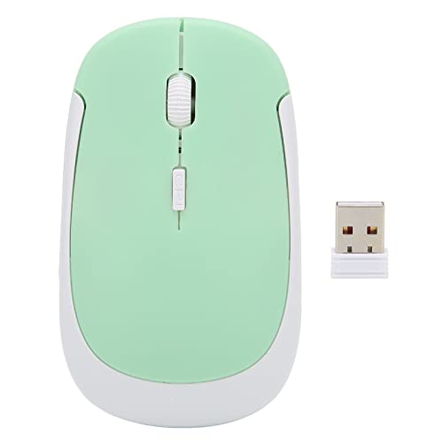 Heayzoki Kabellose Maus für Laptop, 2,4 G USB Schnurlose Mäuse, 3-stufig Einstellbare DPI, Ergonomisches Tragbares Design, Genaues Tracking, Ultradünne Optische Maus (Grün/Schwarz)(Grün) von Heayzoki