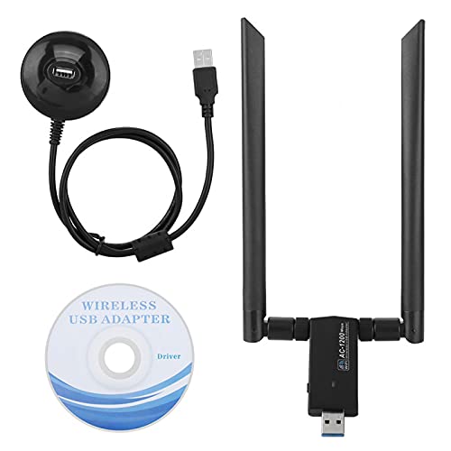 Heayzoki USB 5.8G Dualband-WLAN-Dongle-Adapter, RTL8812AU AC USB 5.8G Wireless-Netzwerkkarte, Gigabit-Netzwerkkarte Netzwerk-Ethernet-Karte Tragbares WiFi-Modem von Heayzoki