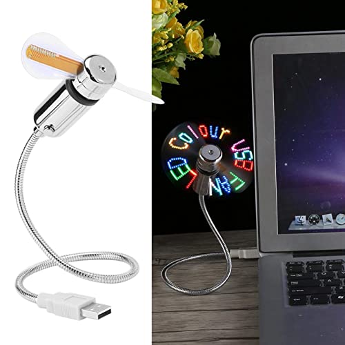 Heayzoki USB-LED-Lüfter, Flexible LED-programmierbare Nachrichtenanzeige -RGB-USB-Lüfter Für PC-Notebook-Laptop, persönlicher leiser Laptop-Lüfter USB-Stromversorgung für das von Heayzoki
