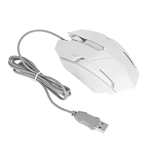 Heayzoki USB-Maus, Hintergrundbeleuchtungsmodus, kabelgebunden, ergonomisches Design, Computermaus für MacBook, Laptop, PC, USB-Gaming-Maus mit RGB-Hintergrundbeleuchtung (weiß) von Heayzoki