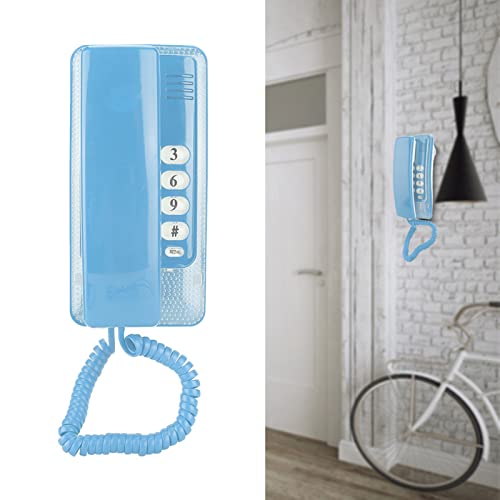 Kabelgebundenes Festnetztelefon, Festnetztelefonerweiterung, Wand- oder Schreibtischhalterung, Keine Anrufer-ID, Keine Batterie erforderlich, für Hotel, Familie, Büro usw.(Blau) von Heayzoki