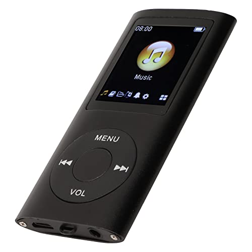 MP4 Player, MP3 Player, Tragbarer Musik Player, Verlustfreier Sound, Schlanker 1,8 Zoll LCD Bildschirm, Unterstützt Bis zu 64 GB Speicher SD Karte (Schwarz) von Heayzoki