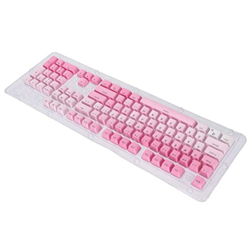 Mechanische Tastatur-Tastenkappen, 104Pcs Custom Keycaps Pink White Dyeing Process Matte Aussehen Pbt-Tastenkappen für 61/87/104 Tasten Mechanische Tastatur, Diy-Tastenkappen für Valentinstagsgeschenk von Heayzoki