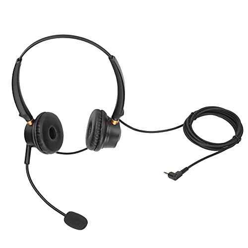 Telefon-Headset Callcenter Noise Cancelling Schnurgebundenes Binaurales Kundenservice-Headset,Callcenter-Kopfhörer für Festnetztelefon oder Schnurloses Dect-Telefon mit 0,1-Zoll-Kopfhörerbuchse von Heayzoki