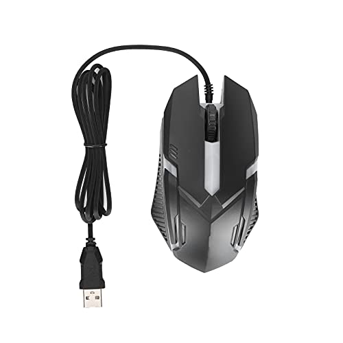 USB-Maus, Kabelgebundene Maus mit Hintergrundbeleuchtung Ergonomisches Design Computermaus für MacBook Laptop PC, Kabelgebundene USB-Gaming-Maus mit RGB-Hintergrundbeleuchtung(Schwarz) von Heayzoki