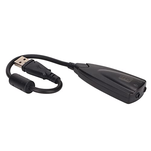 USB-Soundkarte, USB-Audio-Adapter Soundkarte Virtual 7.1 Plus Plug-and-Play USB-Stereo-Soundkarte Kopfhöreradapter für Desktop-Laptop von Heayzoki