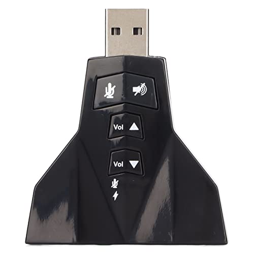 USB-Soundkarte,Virtueller 7.1-Kanal-Stereo-Sound-Adapter,7.1-Kanal-Soundkarte für PS4-Laptop-Computer-Kopfhörer (Mikrofon,CD,Musik,TV,Radio),Plug and Play, von Heayzoki