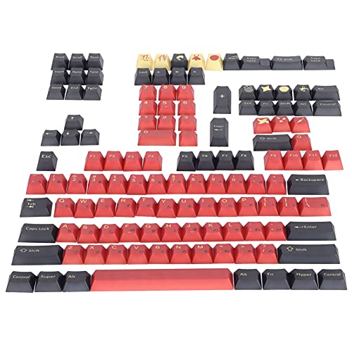 Universal Mechanische Tastaturen Tastenkappen, 128 Tasten PBT Tastenkappen, Japanischer Stil mit Animationselementen, Ersatz DIY Benutzerdefinierte Tastenkappen, für Universal PC Gaming Tastatur von Heayzoki