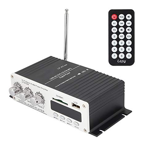 Verstärker Hi-Fi 2.1 CH Klasse D Stereoverstärker Verstärker, Bluetooth A7 Digital Audio Lautsprecher Leistungsverstärker FM mit Fernbedienung/USB/MP3, eingebauten USB/MMC- und von Heayzoki