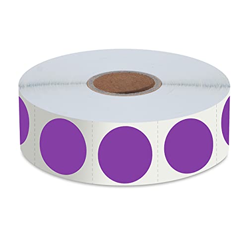 1500 Stück 2,5 cm Markierungspunkte Klebepunkte Violette Aufkleber Etiketten mit Perforationslinie auf einer Rolle zur farblichen Kodierung von Hebayy