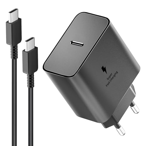 45W USB C Ladegerät Schnellladekabel für Samsung Galaxy S24 S23 S22 S21 S20FE S10 S9 S8 A55 A54 A53 A52 A51 A50 A34 A33 A23 A13, USB-C Netzteil Adapter Ladestecker Fast Charger mit 2M USBC Ladekabel von Heboen