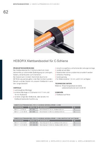 Hebotec KBS-C11 2,0 8-35 20 Klettbandsockel 10St. von Hebotec