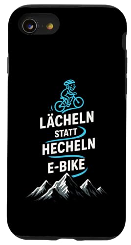 E-bike Lächeln Statt Hechlen - E-bike Lächeln Hülle für iPhone SE (2020) / 7 / 8 von Hecheln Fahrrad Spruch