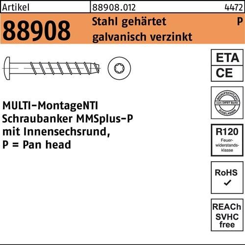 100 Stk. Heco Schraubanker R 88908 MMSplus-P 6x35/1 T30 Stahl galv.verz. 100St. 100 Stk. Heco Schraubanker R 88908 MMSplus-P 6x35/1 T30 Stahl galv.verz. 100St. von Heco