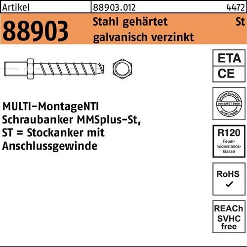 50 Stk. Heco Stockanker R 88903 MMSplus-St 7,5x80 M8 SW 10 Stahl galv.verz. 50 Stk. Heco Stockanker R 88903 MMSplus-St 7,5x80 M8 SW 10 Stahl galv.verz. von Heco