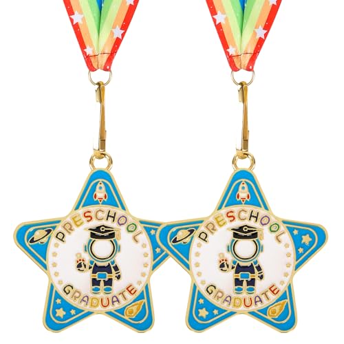 Kindergarten-Medaille für Kinder, Vorschule, Vorschulabschluss, Auszeichnung, Medaillen mit Nackenband für Schule, Studenten, Abschlussfeier, Party, Geschenke, Gastgeschenke (Metall, 5,1 cm) von Hedeey